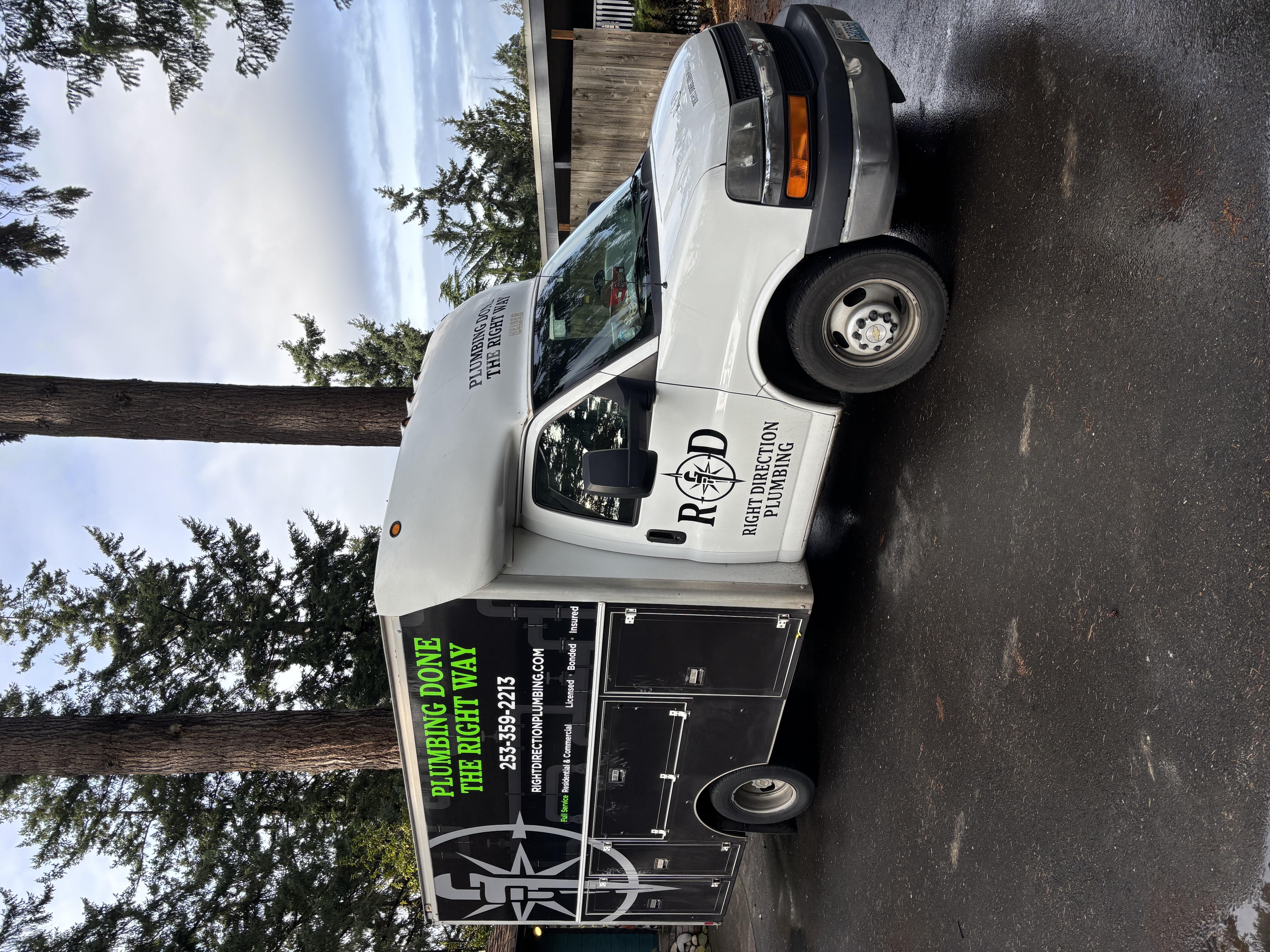 Right Direction Plumbing truck serving Tacoma and Seattle WA